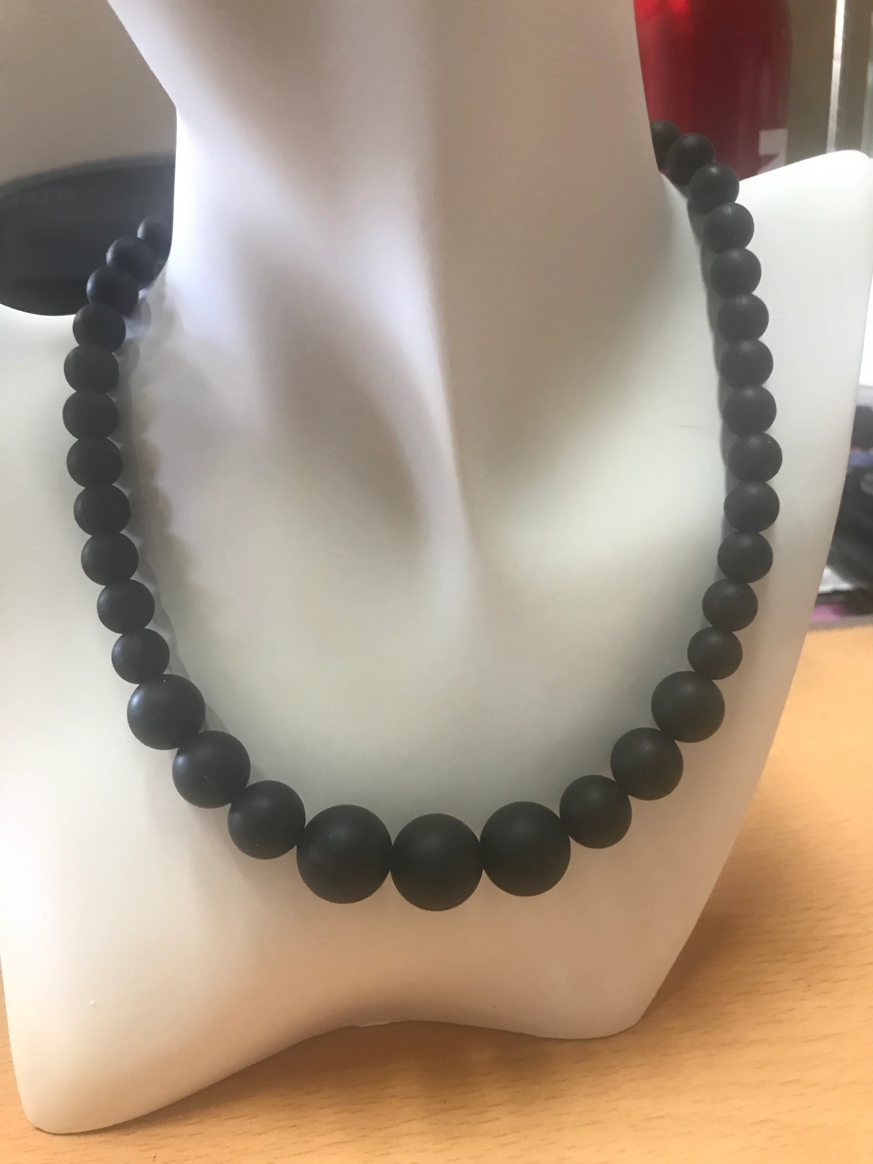 Black Silicon rubber bead necklace - Image 4