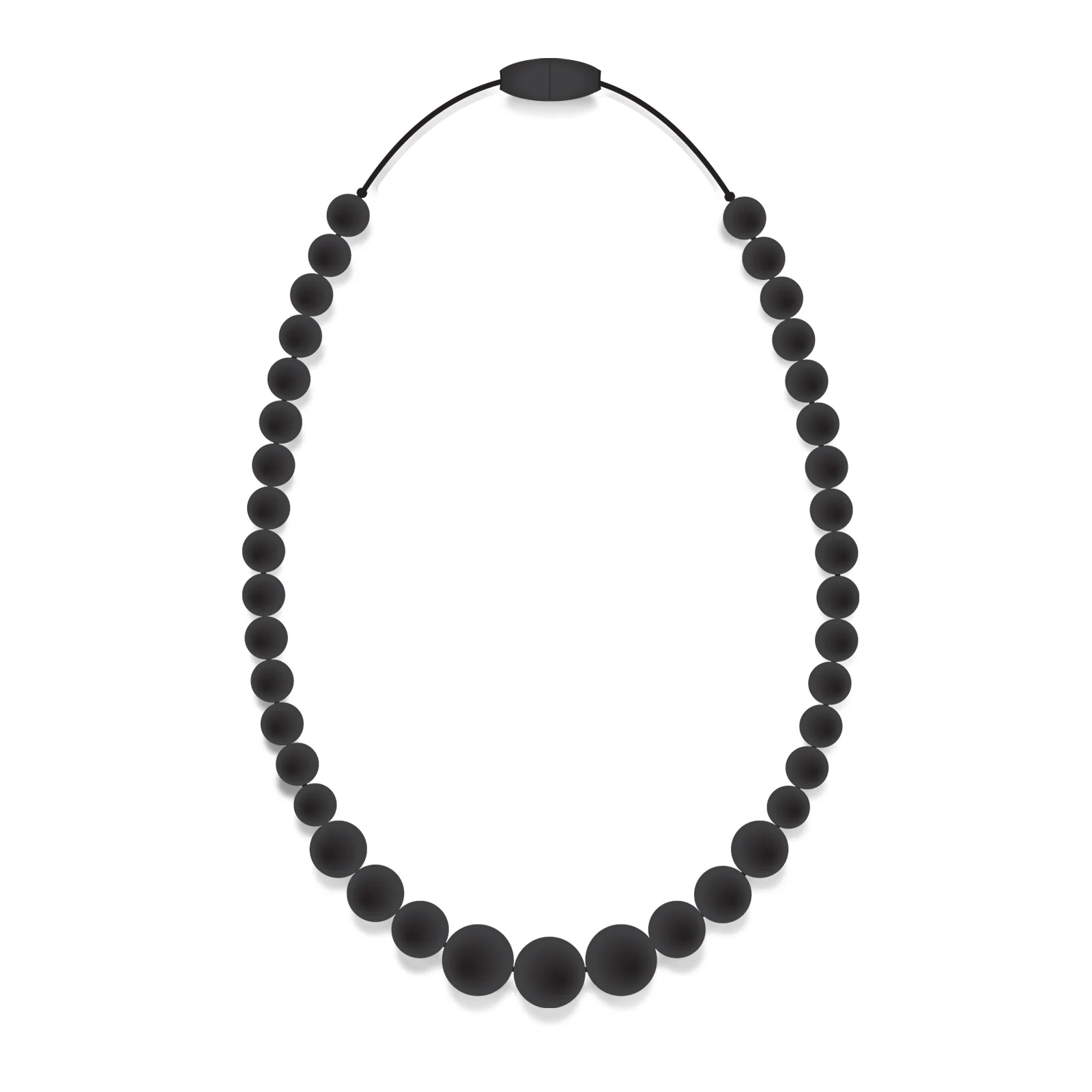 Black Silicon rubber bead necklace - Image 5
