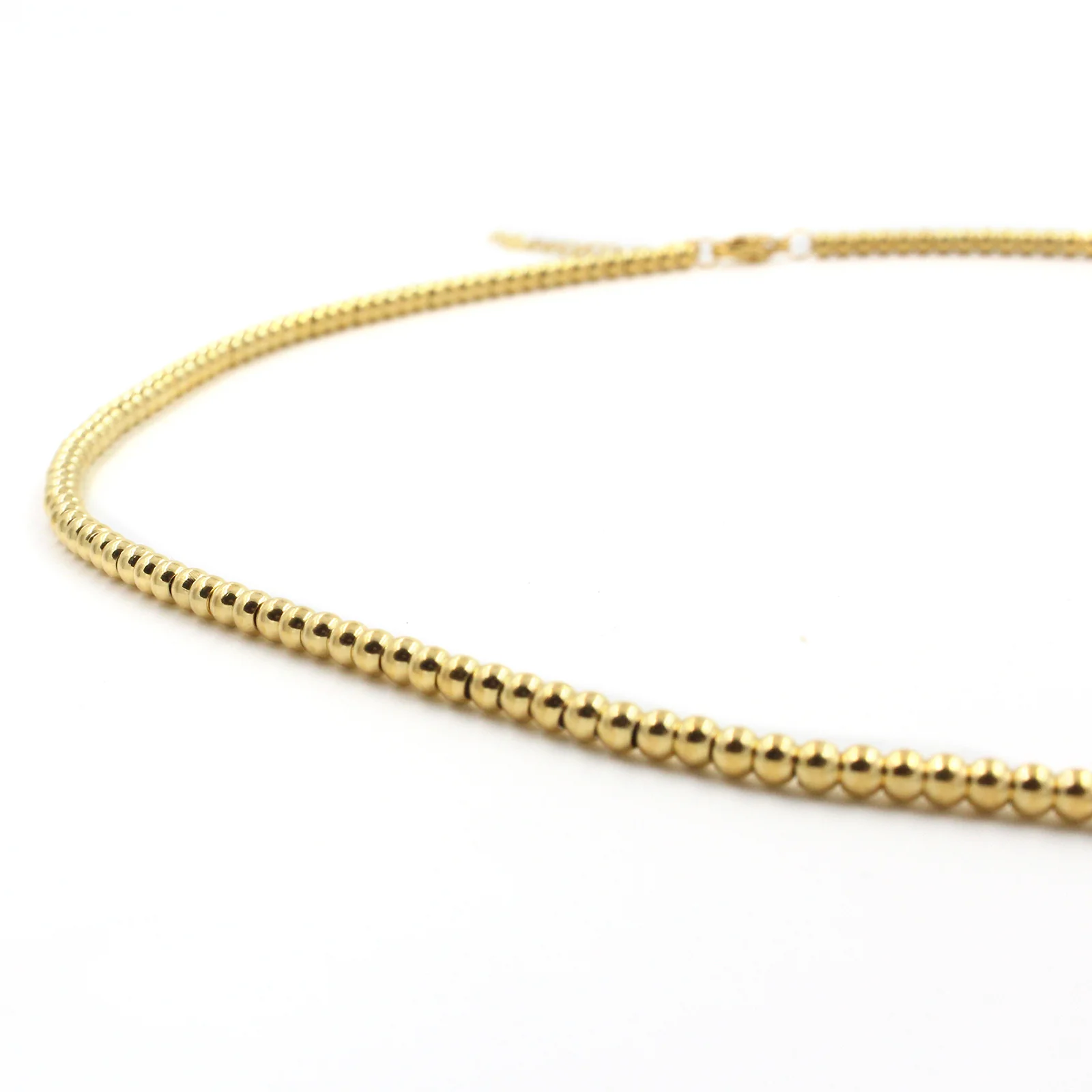 DG-20082604 Gold Stainless Steel Beaded Necklace - Image 5