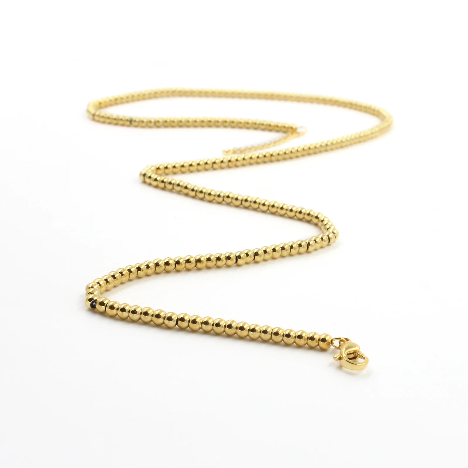 DG-20082604 Gold Stainless Steel Beaded Necklace - Image 7