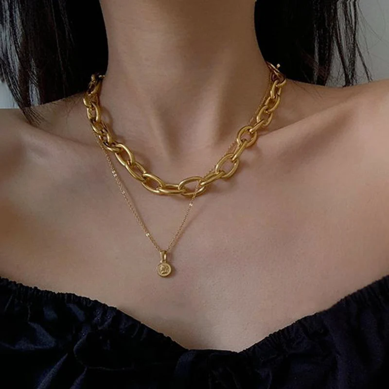 DG-20092201 Chunky Gold Stainless Steel Necklace - Image 5