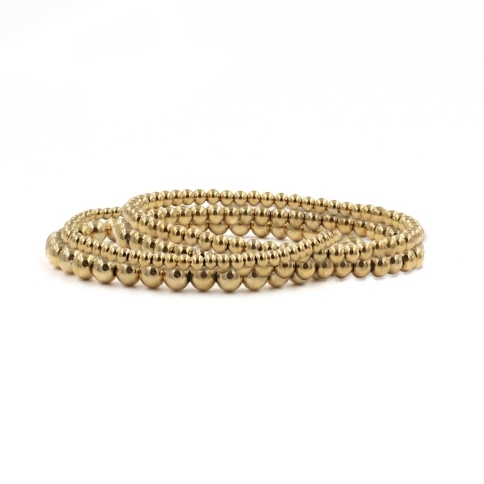 Set of 4 Gold Beaded Bracelets - Image 3