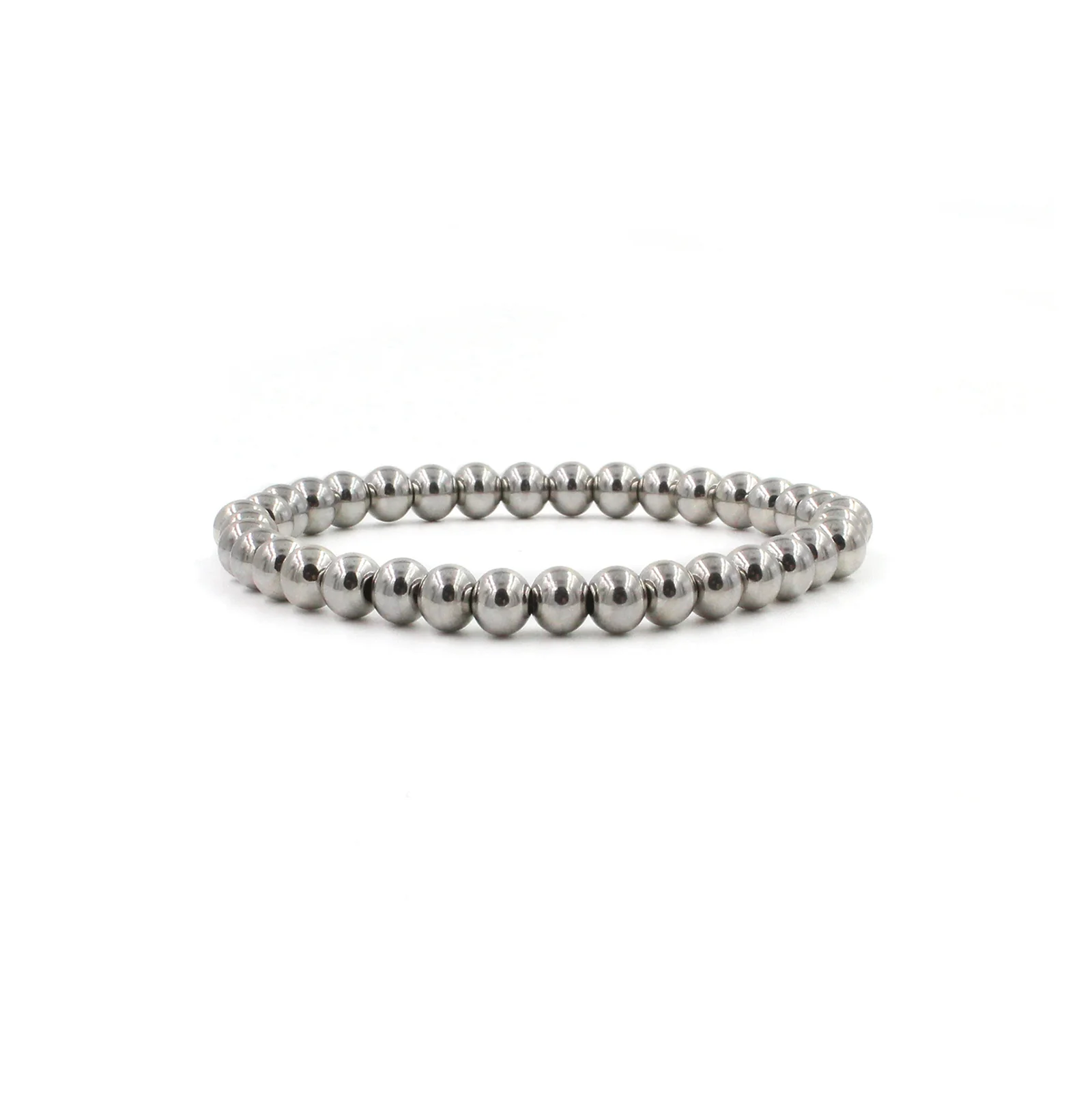 Set of 4 Silver Beaded Bracelets - Image 4